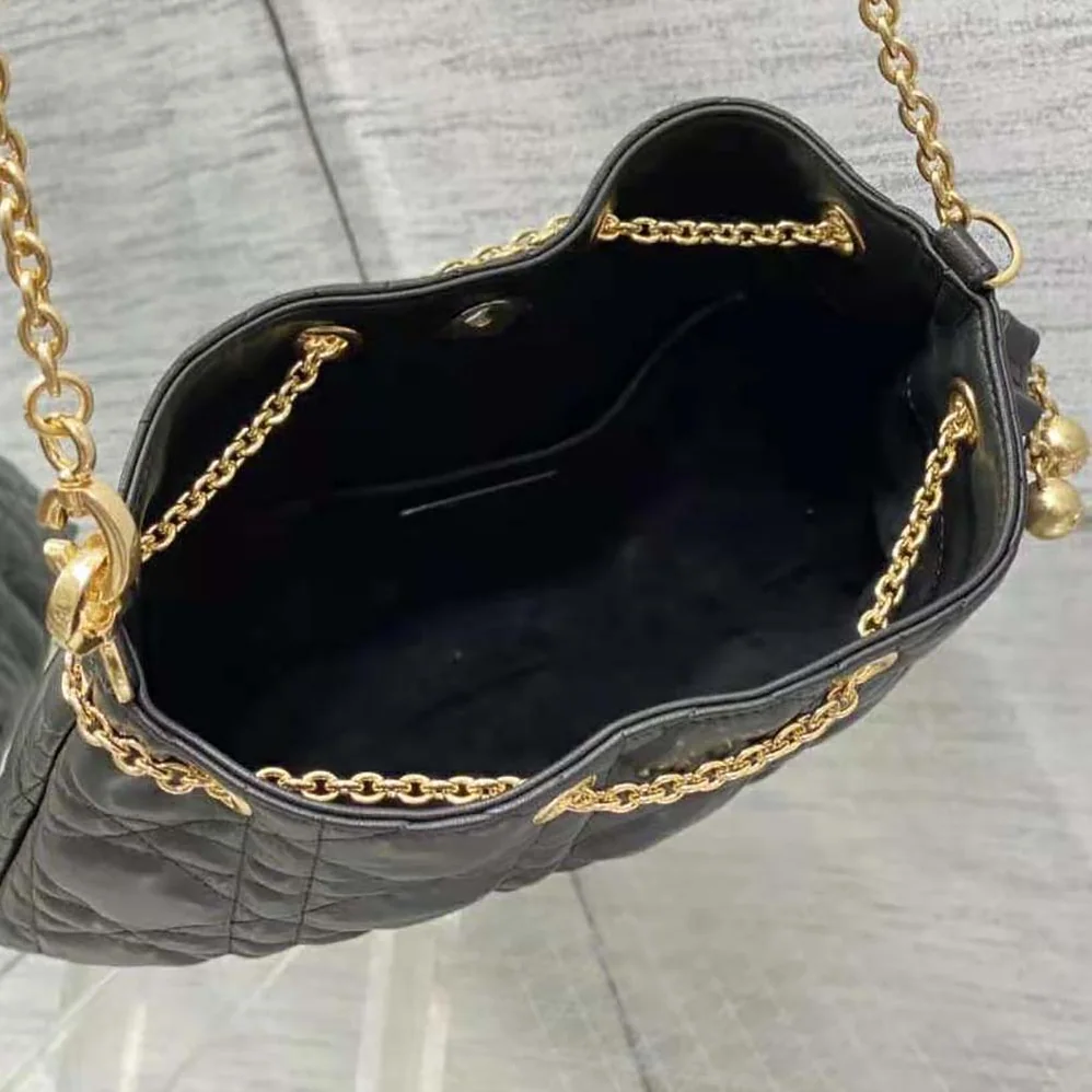 Dior Medium Dior Ammi Bag Black Supple Macrocannage Lambskin for Women