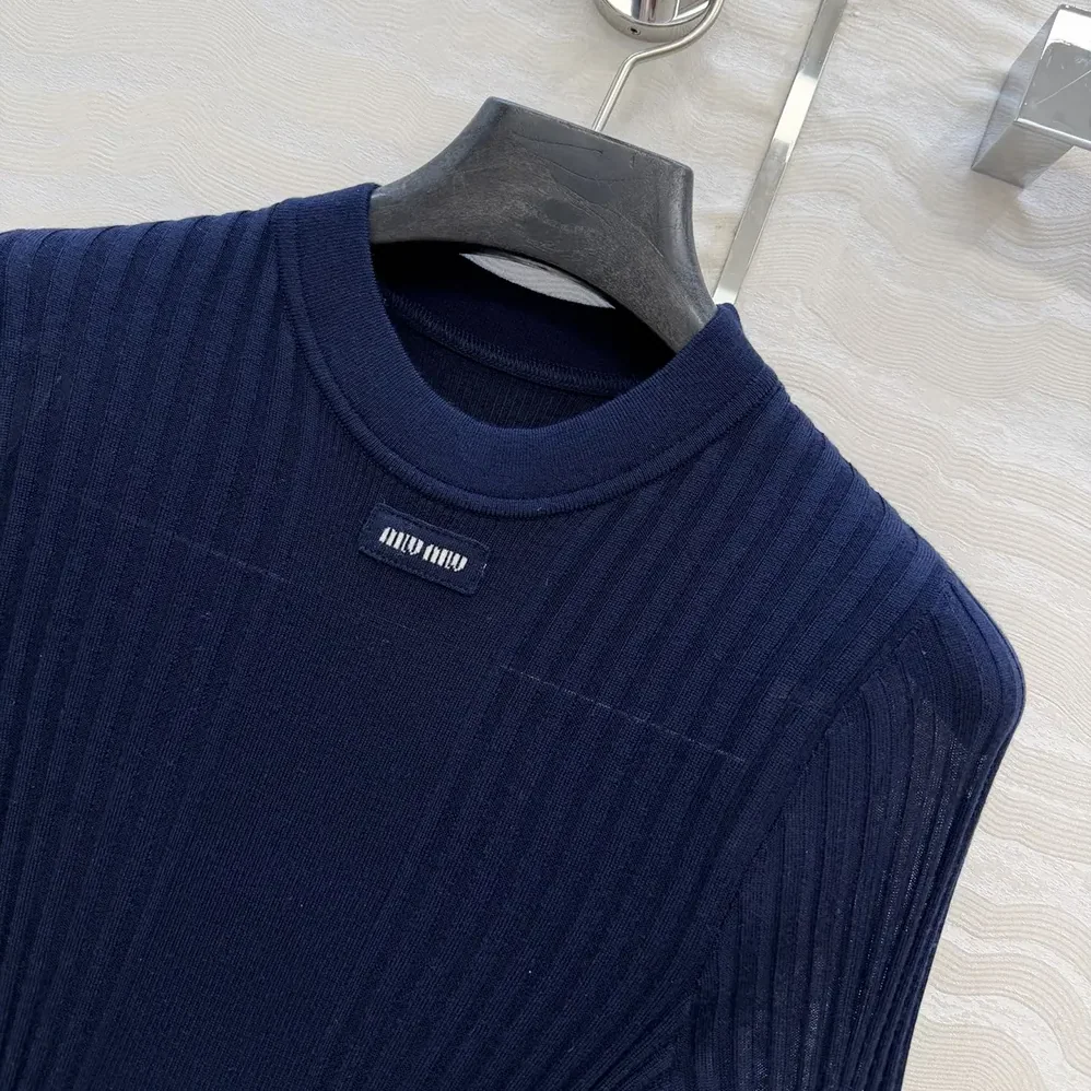 Miu Miu Ribbed Knit Wool Sweater for Women