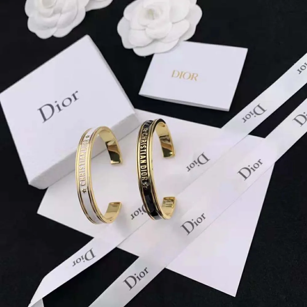 Dior Code Bangle Gold-Finish Metal and Black Lacquer for Women