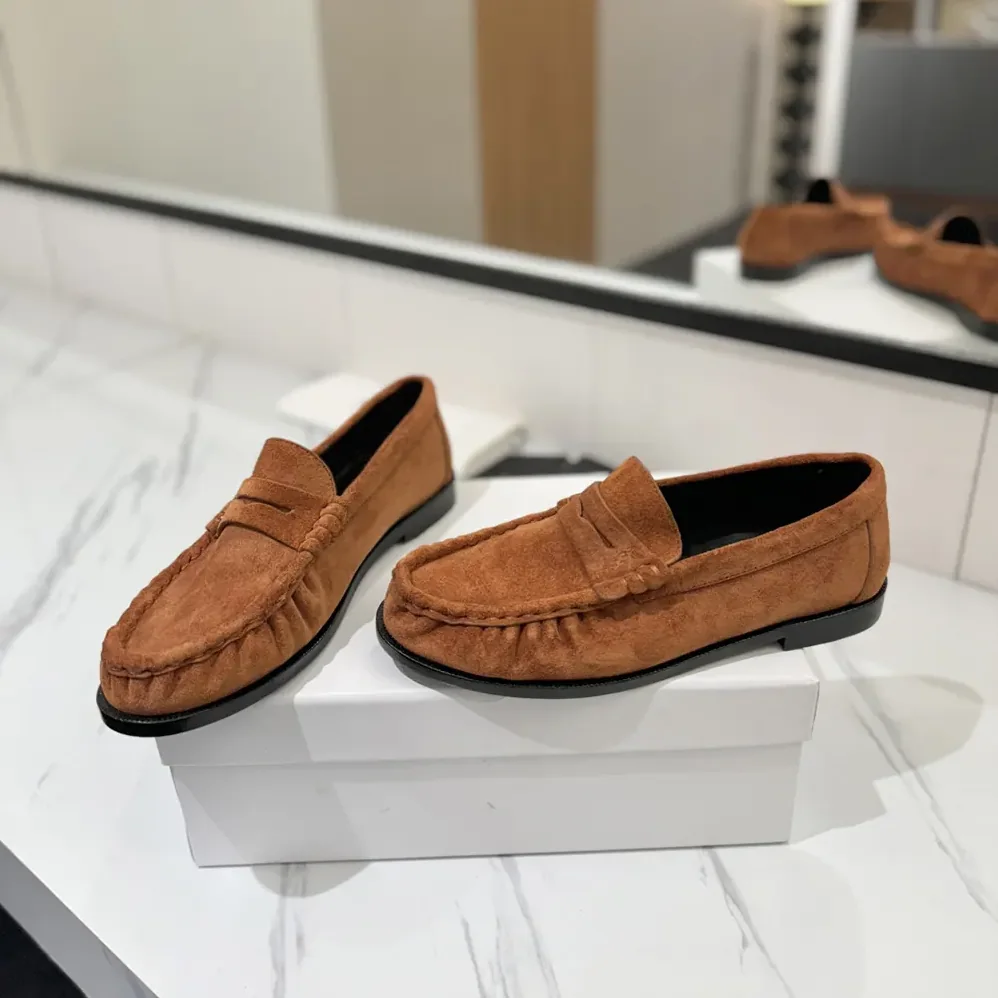 Saint Laurent YSL Laurent Loafers in Suede for Unisex in Brown