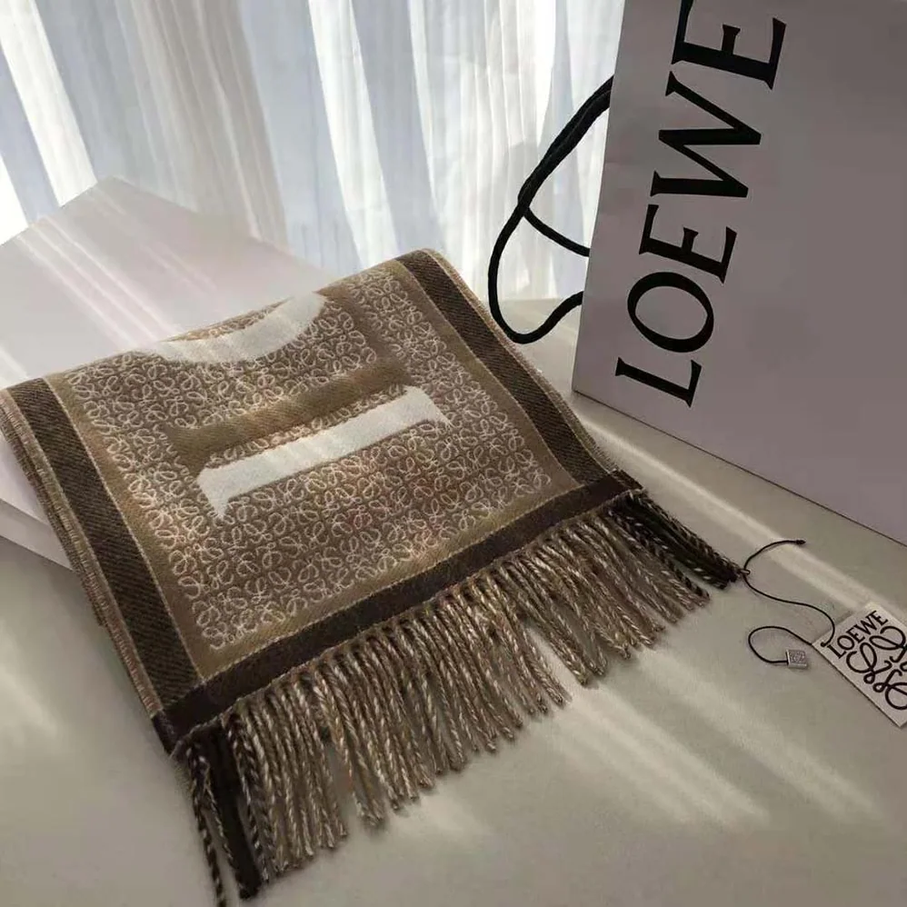 Loewe Love Scarf in Wool and Cashmere for Unisex in White