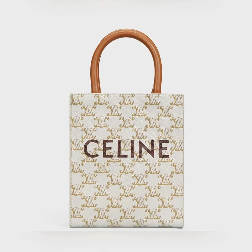 Celine Mini Vertical Cabas in Triomphe Canvas with Celine Print for Women