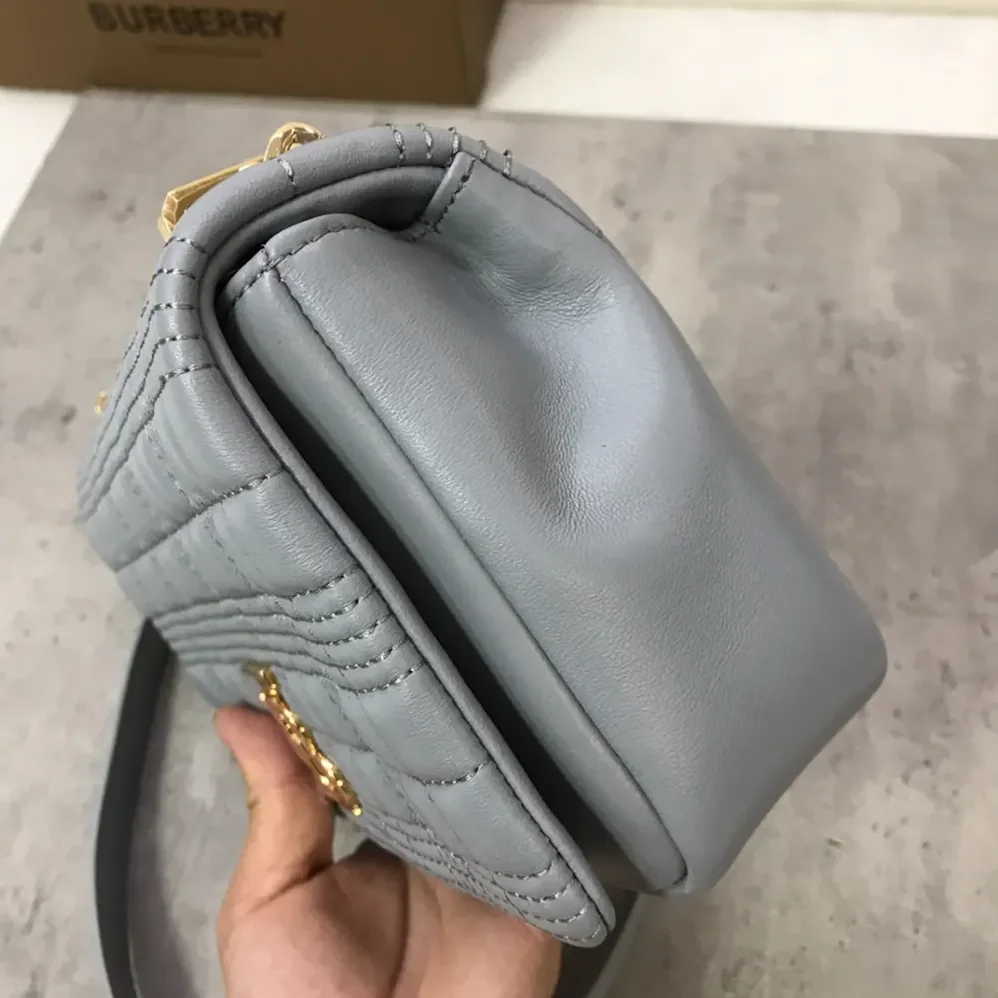 Burberry Small Quilted Lambskin Lola Bag for Women in Blue