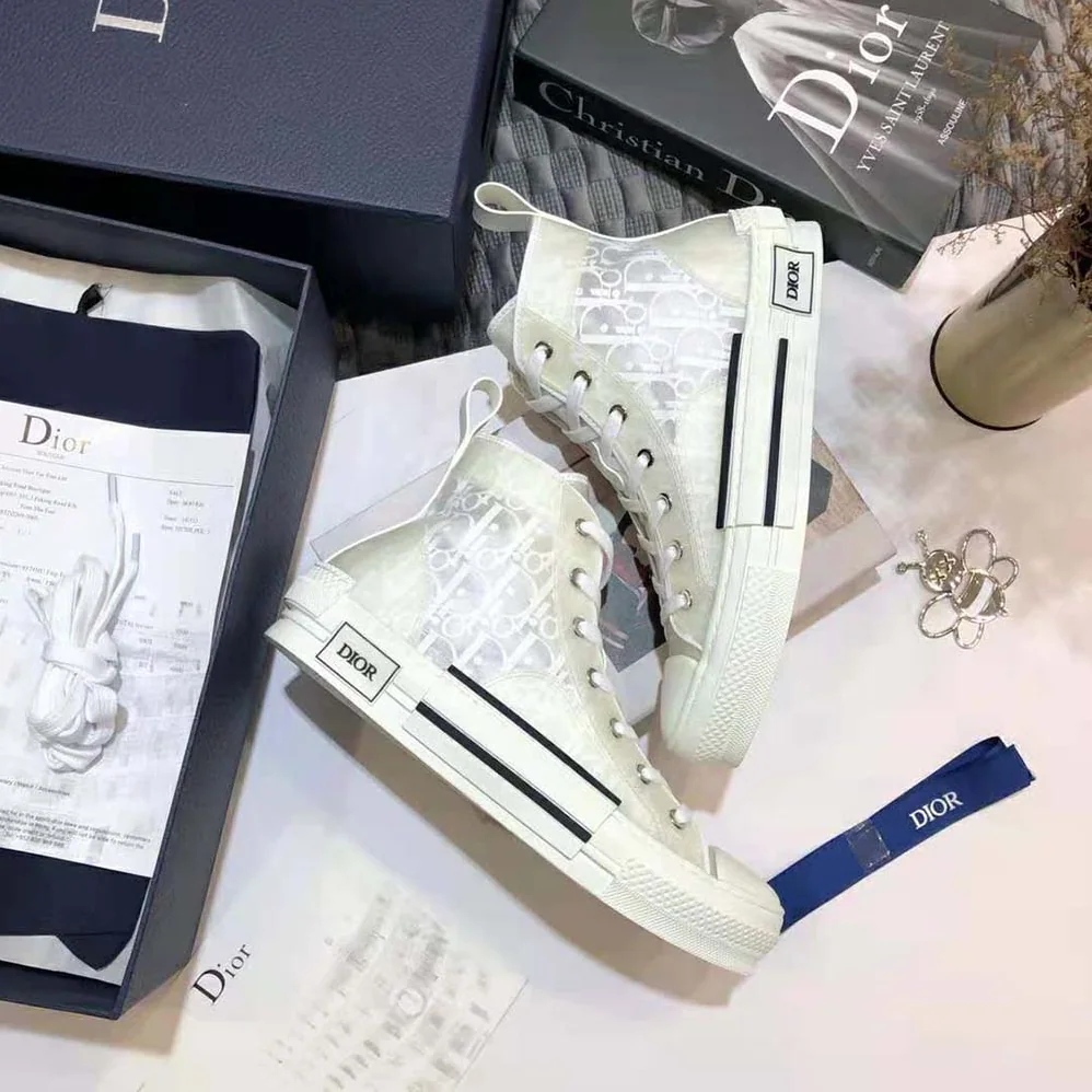 Dior B23 High-Top Sneaker White Dior Oblique Canvas for Men