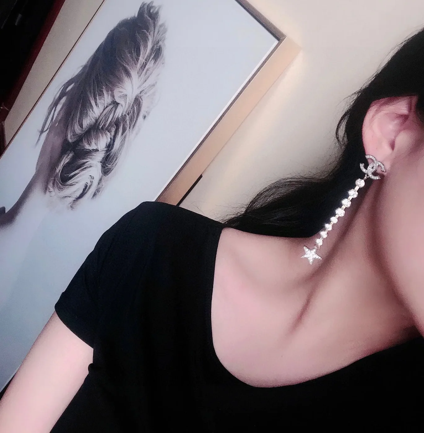 Chanel Long Star Earrings Gold Chanel Long Star Earrings Gold