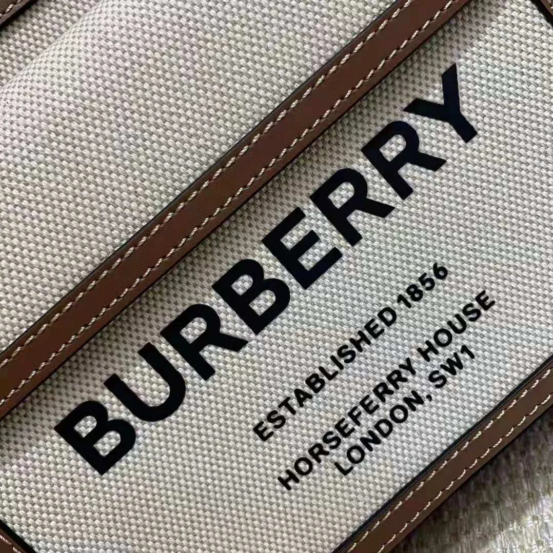 Burberry Mini Two-Tone Canvas and Leather Pocket for Women in Beige