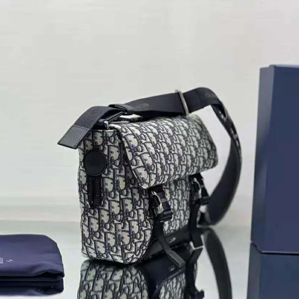 Dior Explorer Messenger Bag Beige and Black Dior Oblique Jacquard for Men