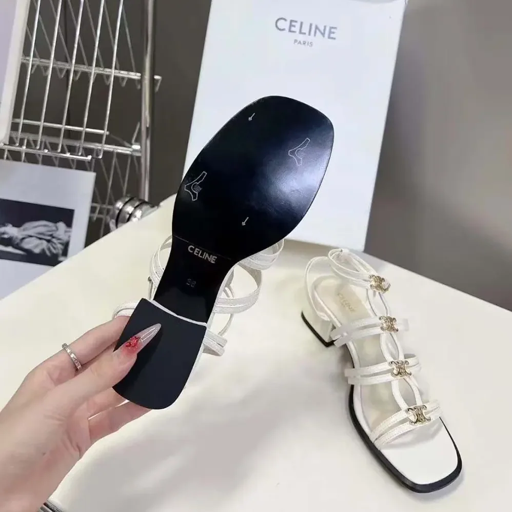 Celine Clemence Multi Triomphe Sandal in Lambskin for Women