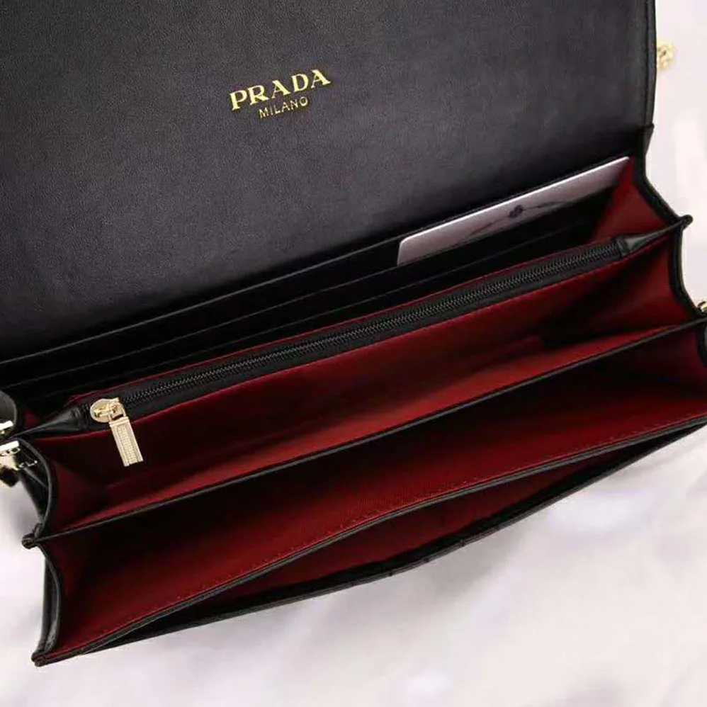 Prada Leather Mini Bag in Calf for Women in Black