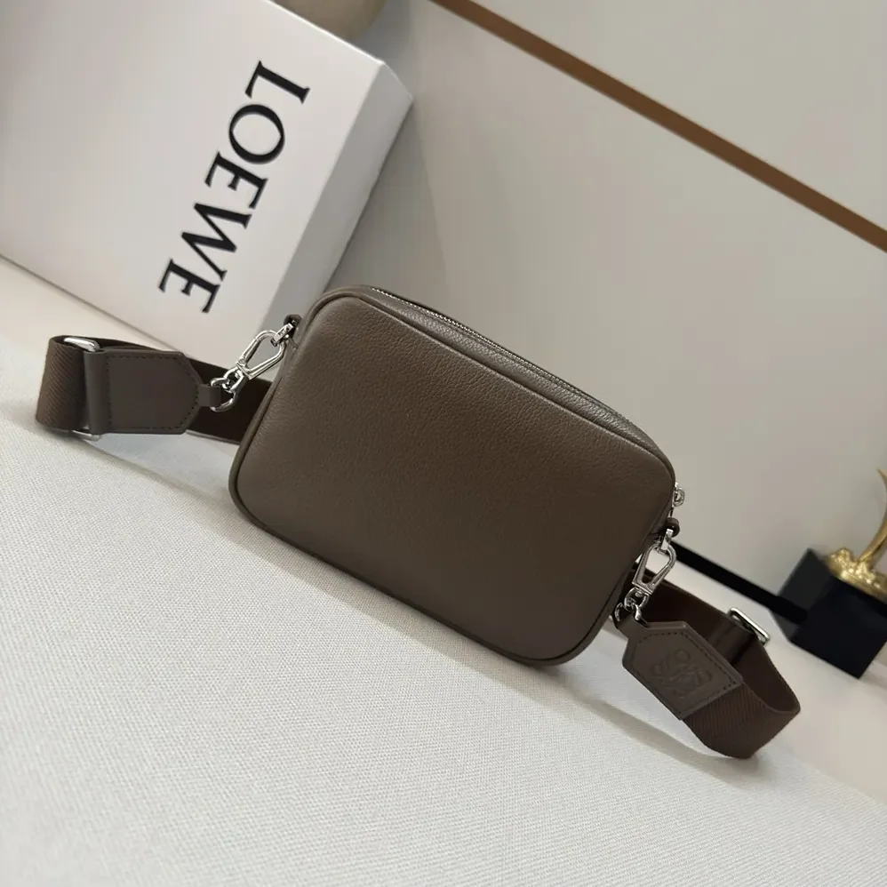 Loewe Small Pebble Messenger Bag in Supple Grained Calfskin for Unisex in Brown