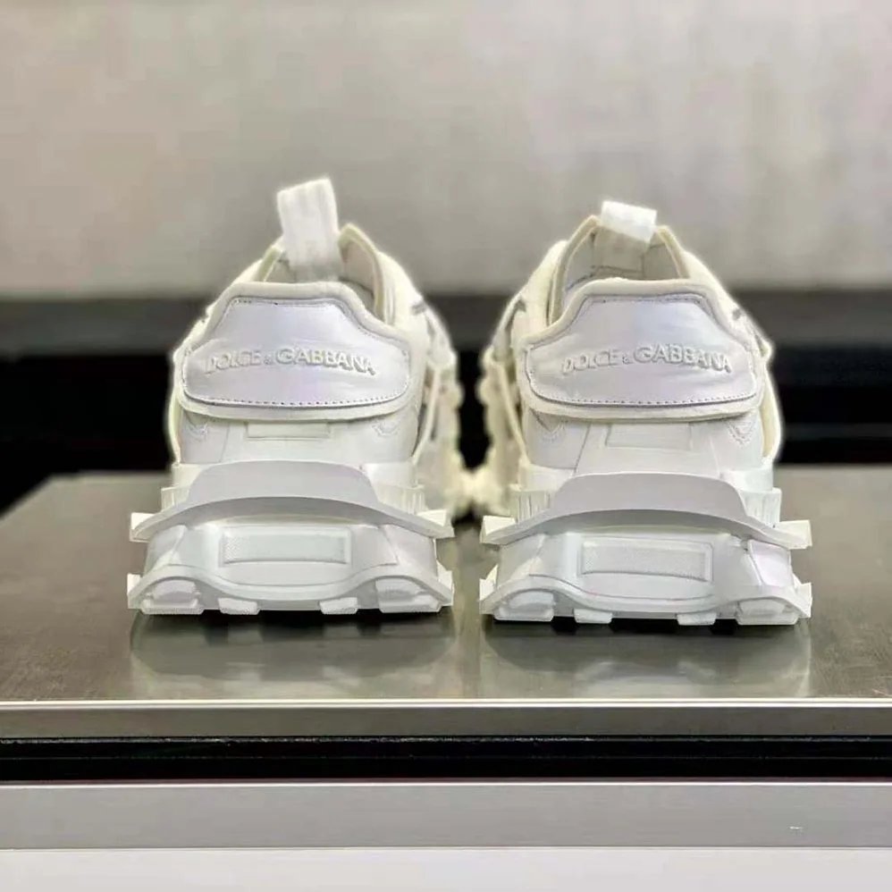 Dolce Gabbana D&G Mixed-Materials Space Sneakers for Unisex in White Dolce Gabbana D&G Mixed-Materials Space Sneakers for Unisex in White