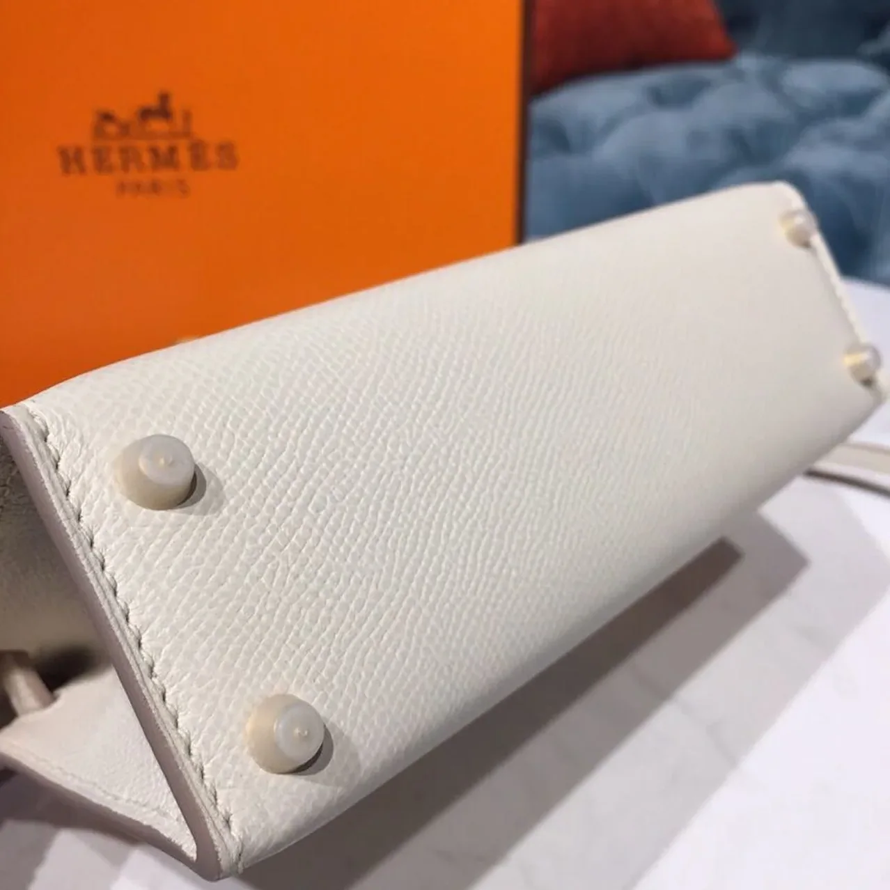 Hermes Mini Kelly White Gold Toned Hardware / Hermes Mini Kelly White Gold Toned Hardware /