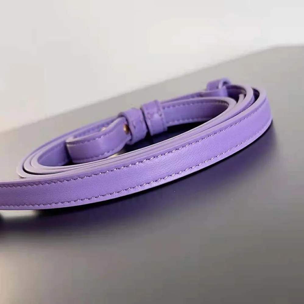 Bottega Veneta Mini Cabat Intreccio Leather Tote Bag with Detachable Strap for Women in Purple