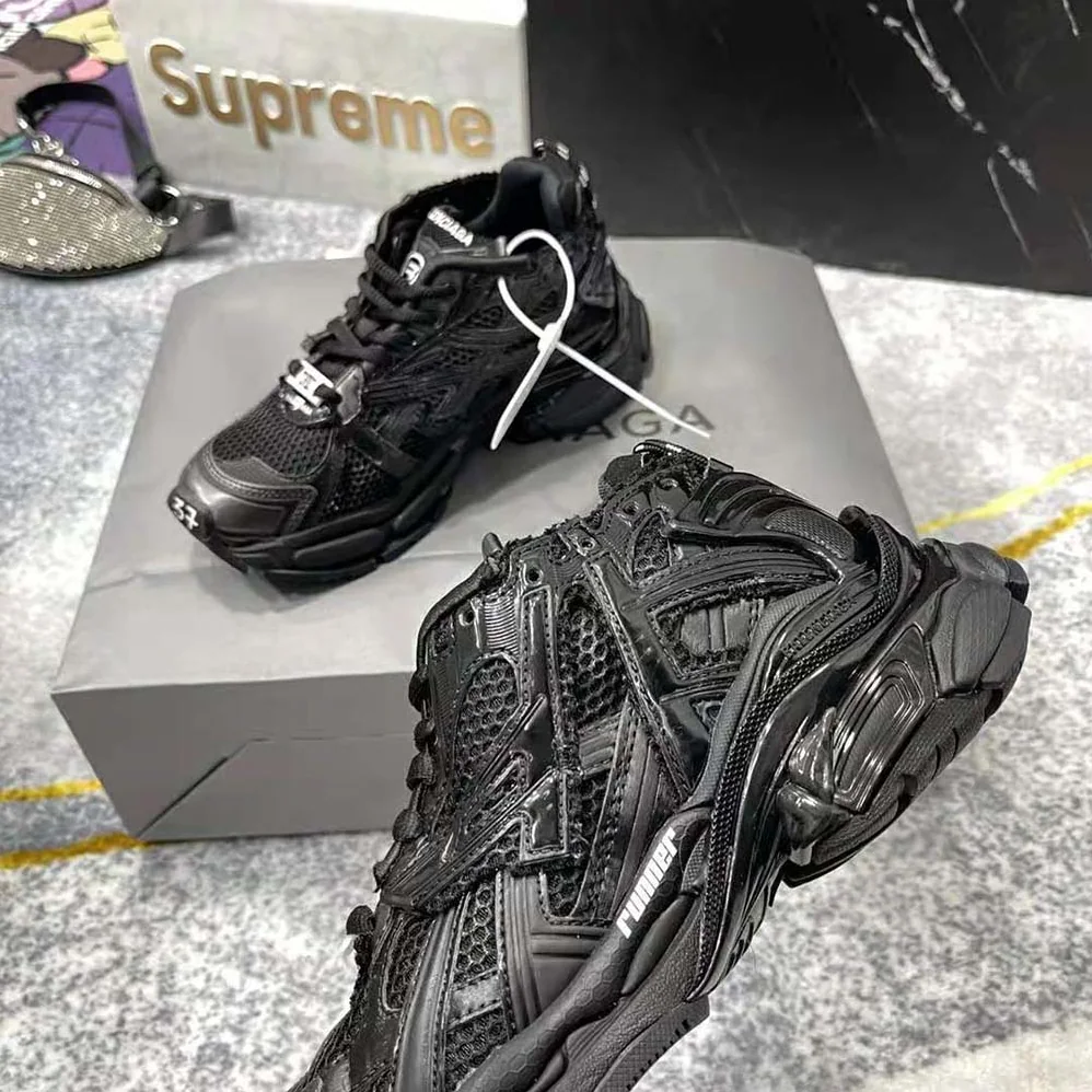 Balenciaga Runner Sneaker in Black Mesh and Nylon for Women Balenciaga Runner Sneaker in Black Mesh and Nylon for Women