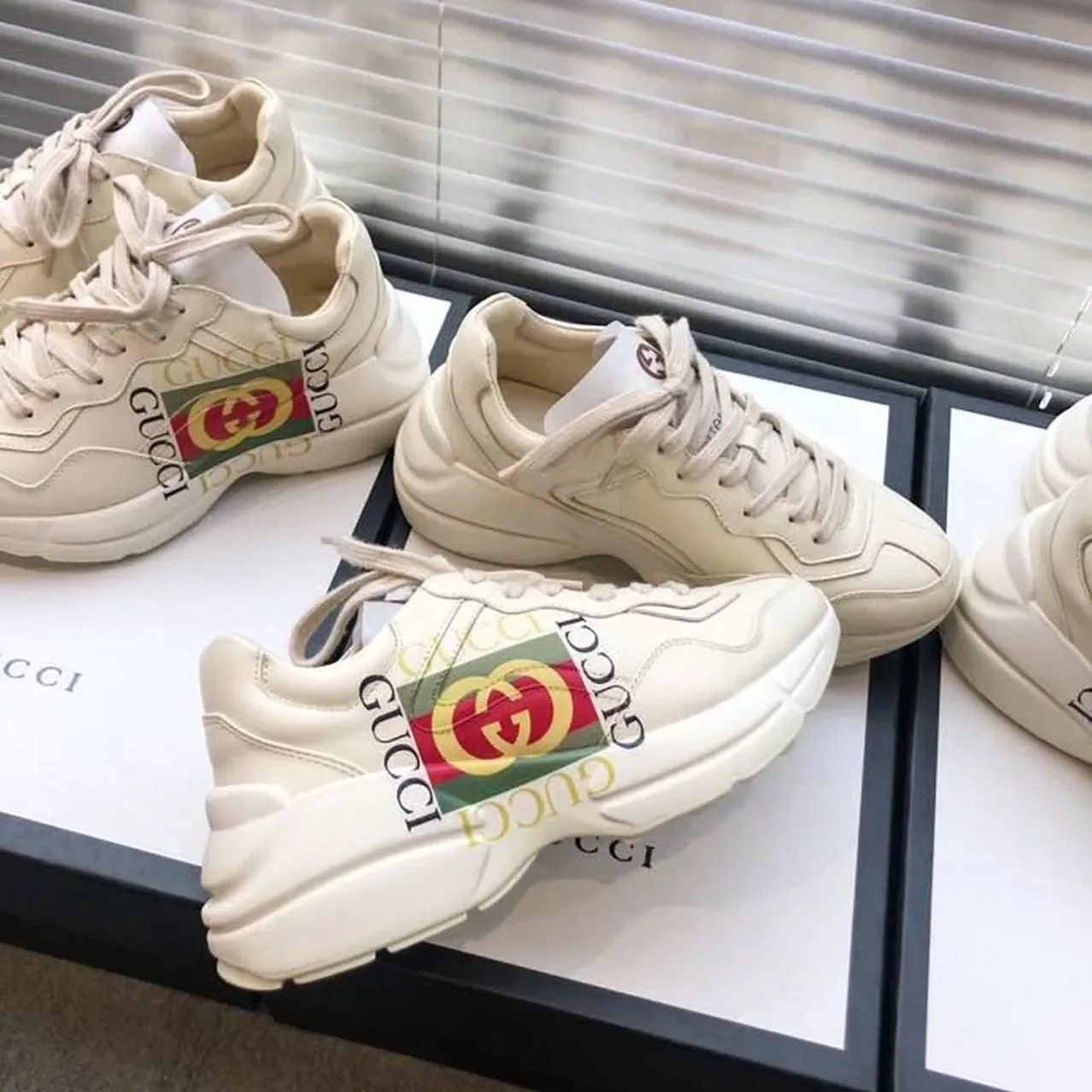 Gucci Rhyton Sneakers With Gucci White Ivory for Women Gucci Rhyton Sneakers With Gucci White Ivory for Women