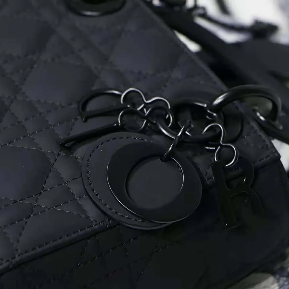 Dior Mini Lady Dior Bag Black Ultramatte Cannage Calfskin