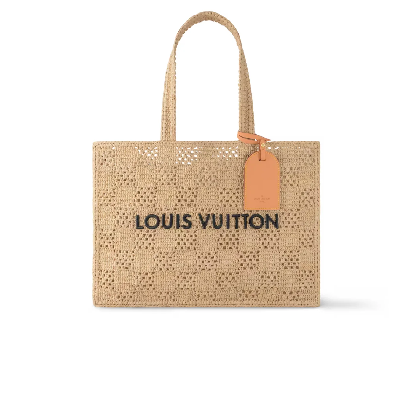 Louis Vuitton Summer Shopper MM Tote Bag / Natural Beige Raffia Gold Hardware