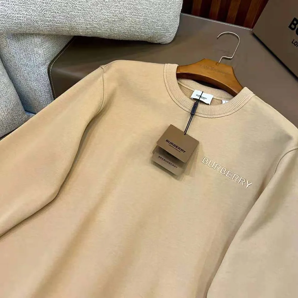 Burberry Check EKD Cotton Sweatshirt for Men in Beige
