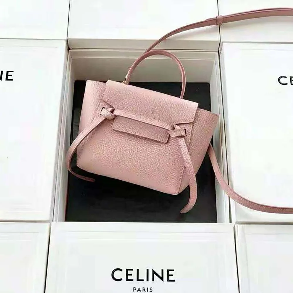 Celine Pico Belt Bag in Grained Calfskin Vintage for Women in Pink