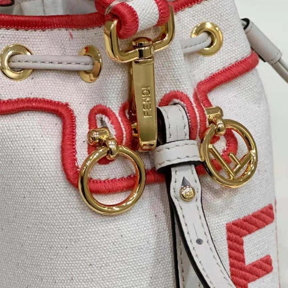 Fendi Mon Tresor Beige Canvas Mini-bag with Fendi Roma Embroidery for Women