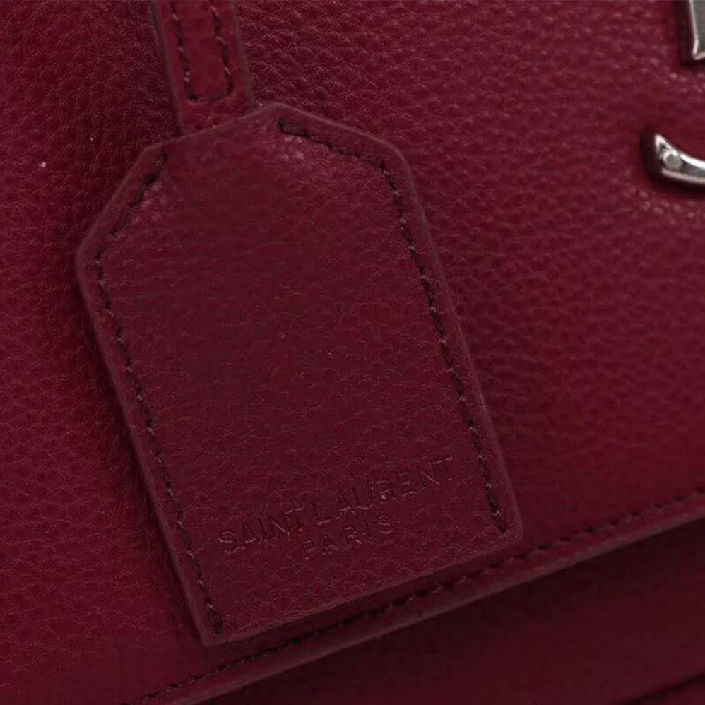 Saint Laurent YSL Medium Sunset Bag Calfskin Leather in Maroon