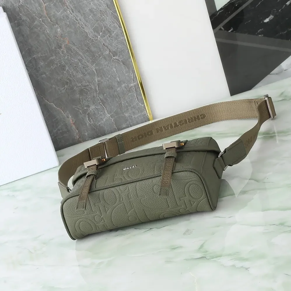 Dior Hit the Road Messenger Bag with Flap Khaki Dior Gravity Leather for Men