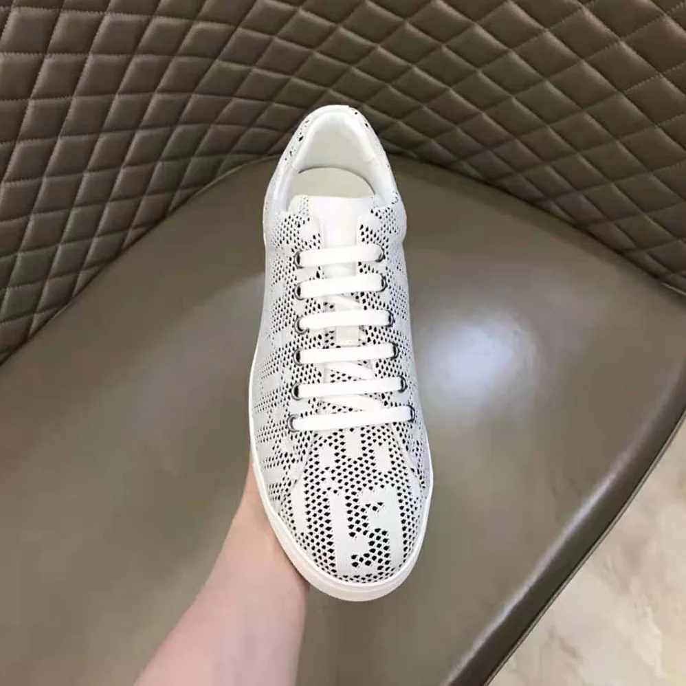 Fendi Lace-up Sneakers White Mesh Low for Men in Tops