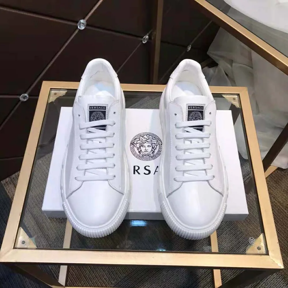 Versace A Classic Low Top Greca Sneakers for Women in White Versace A Classic Low Top Greca Sneakers for Women in White