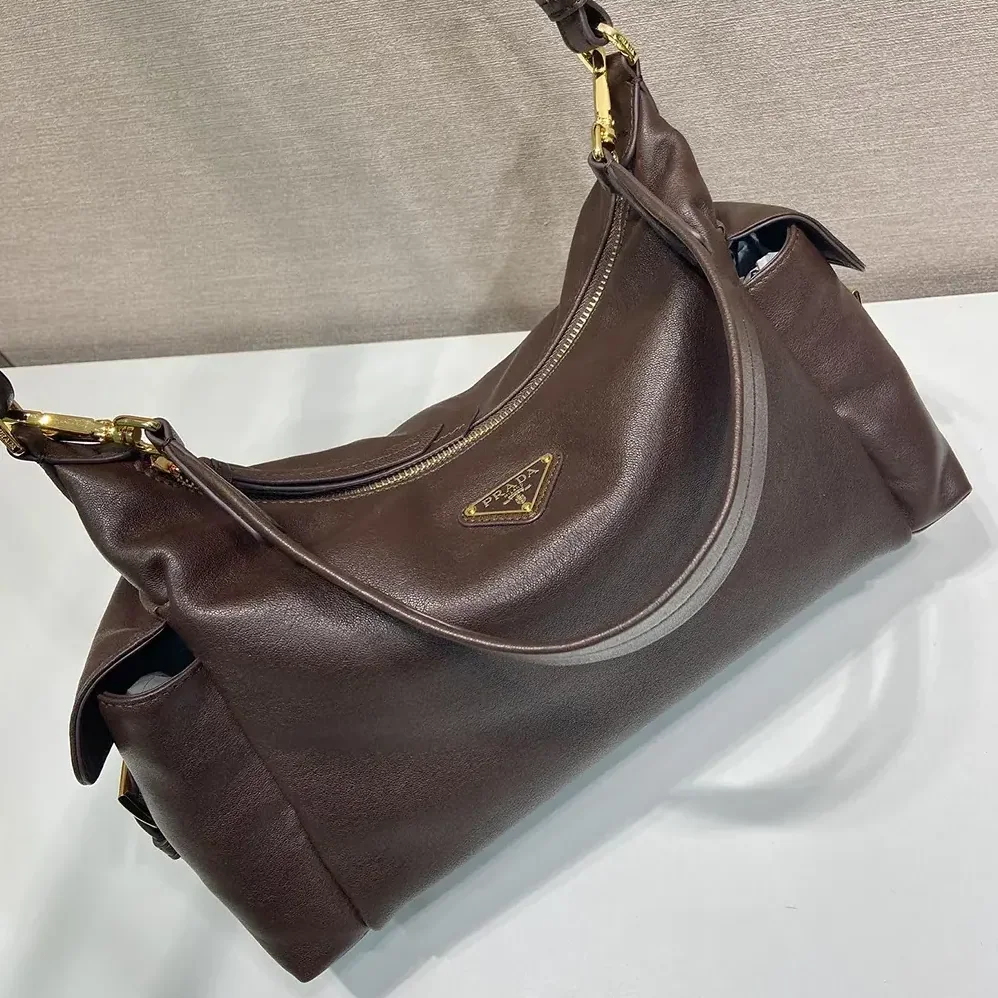 Prada Explore Large Nappa Leather Bag for Women in Dark Brown
