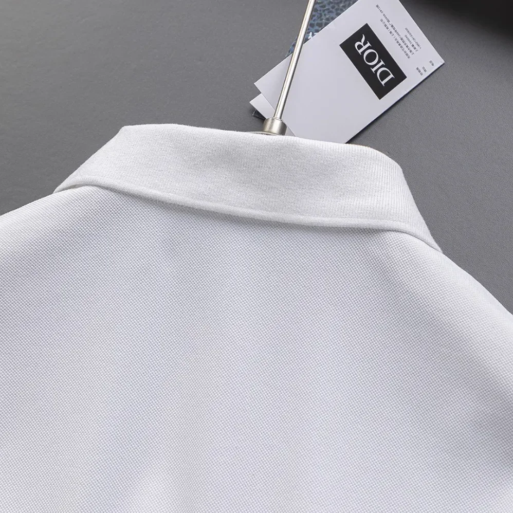 Dior CD Icon Polo Shirt White Cotton Piqué for Men