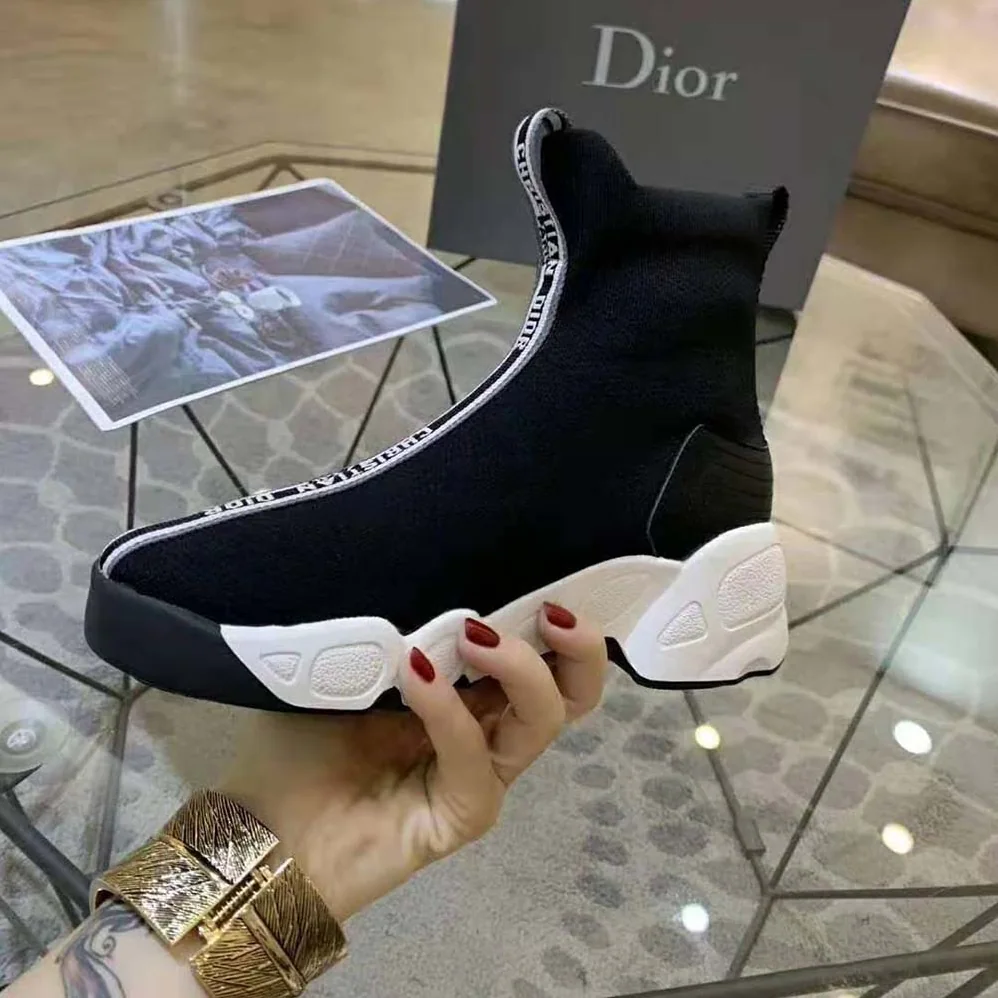 Dior F. Two Point Zero Technical Knit High-Top Sneaker for Women in Black