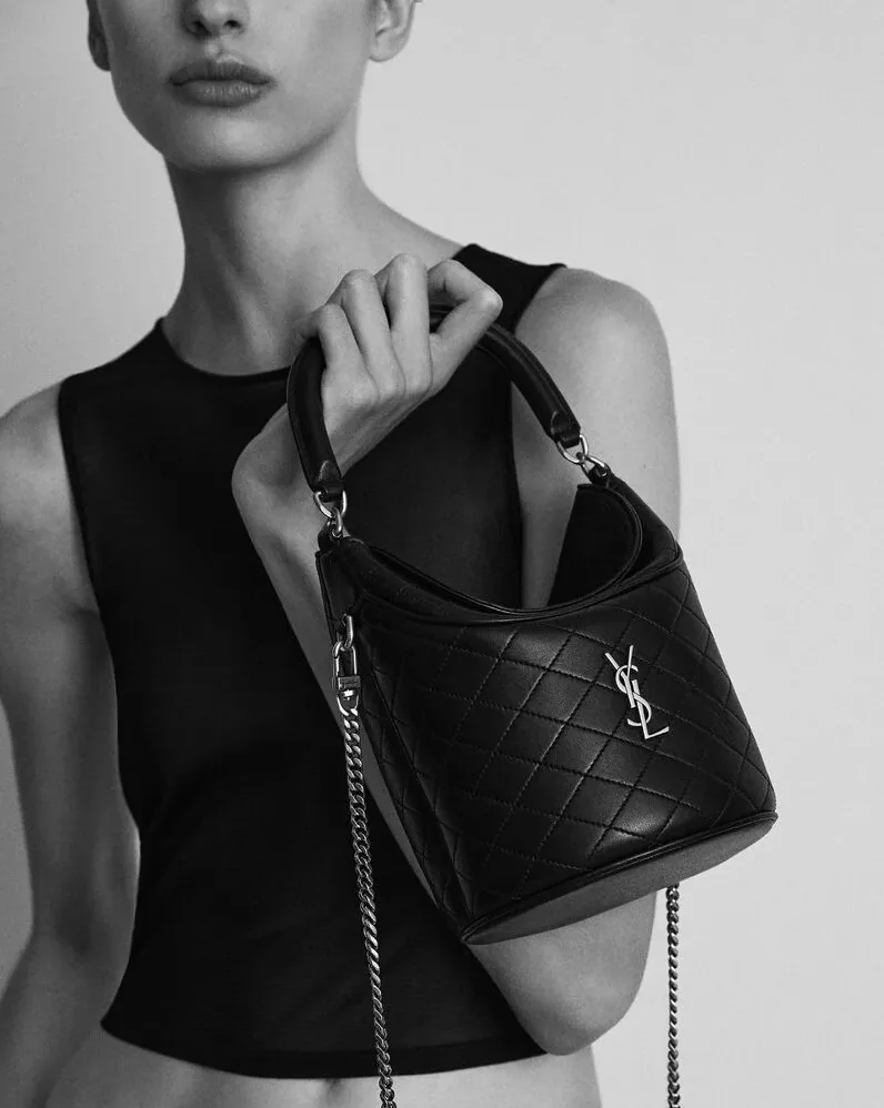 Saint Laurent Gaby Bucket Bag Black 7.5 Inches/ Saint Laurent Gaby Bucket Bag Black 7.5 Inches/