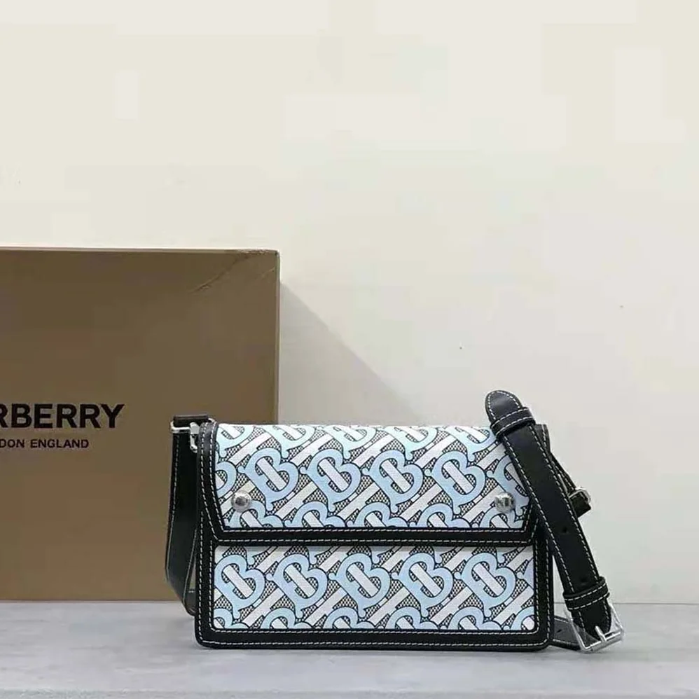Burberry Monogram Print Canvas and Leather Crossbody Bag for Men