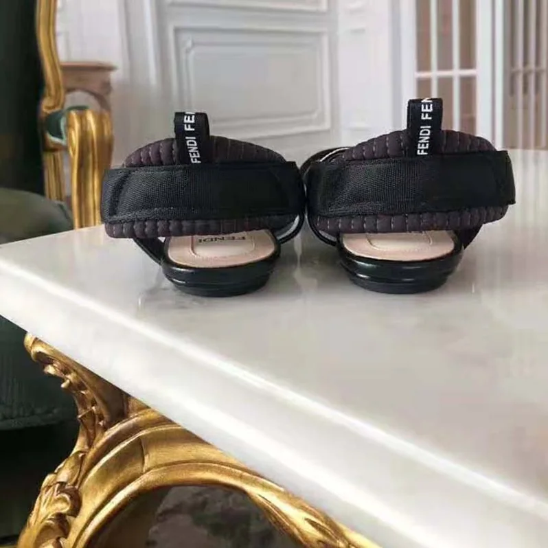Fendi SABOTS Flats in PU and Leather for Women in Black