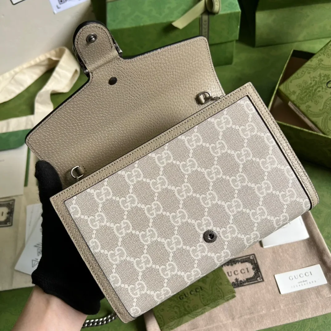 Gucci Dionysus Mini Shoulder Bag / Beige/ Blue GG Supreme Canvas Palladium Hardware Gucci Dionysus Mini Shoulder Bag / Beige/ Blue GG Supreme Canvas Palladium Hardware