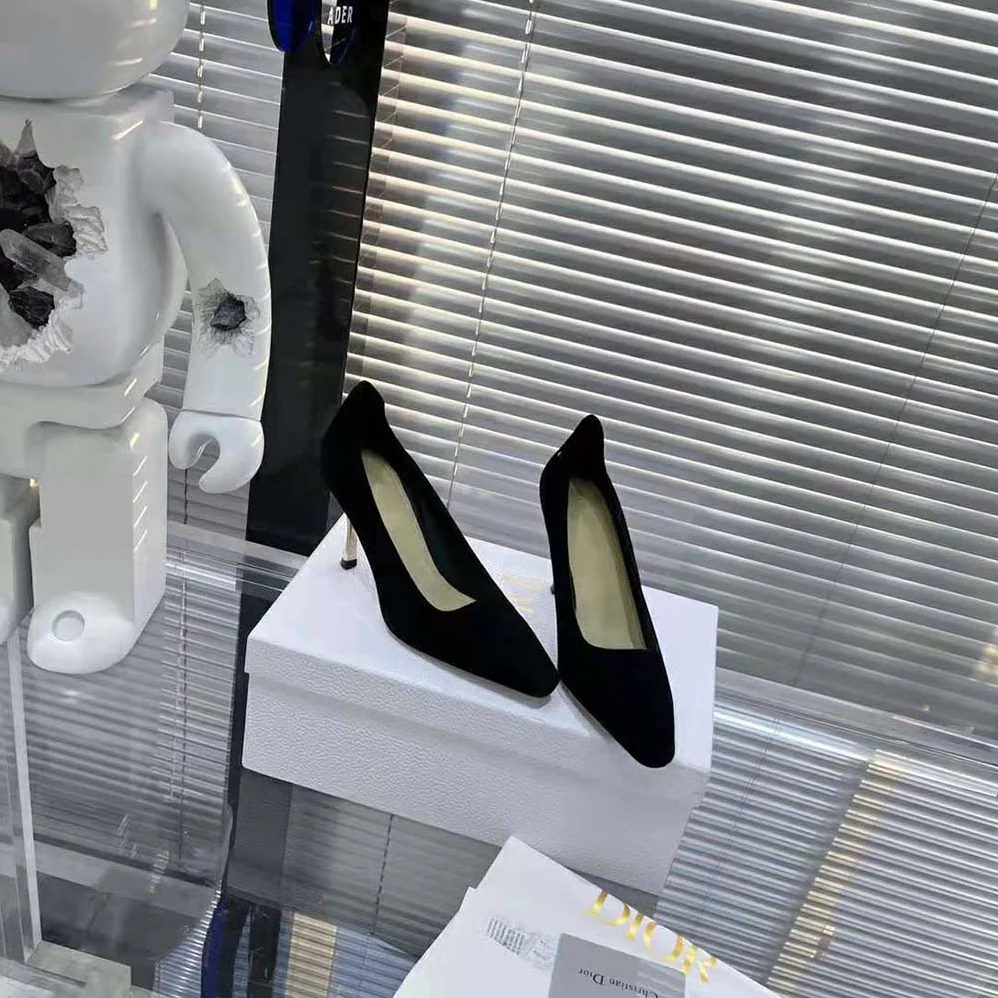 Dior D-Fame Pump Black Suede Calfskin for Women