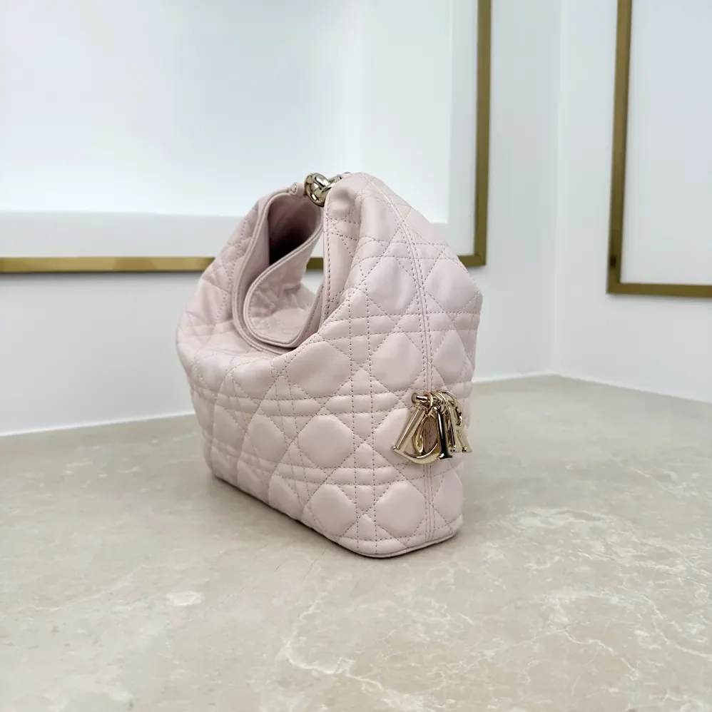 Dior Small Dior Toujours Hobo Bag Ballet Pink Cannage Lambskin for Women Dior Small Dior Toujours Hobo Bag Ballet Pink Cannage Lambskin for Women