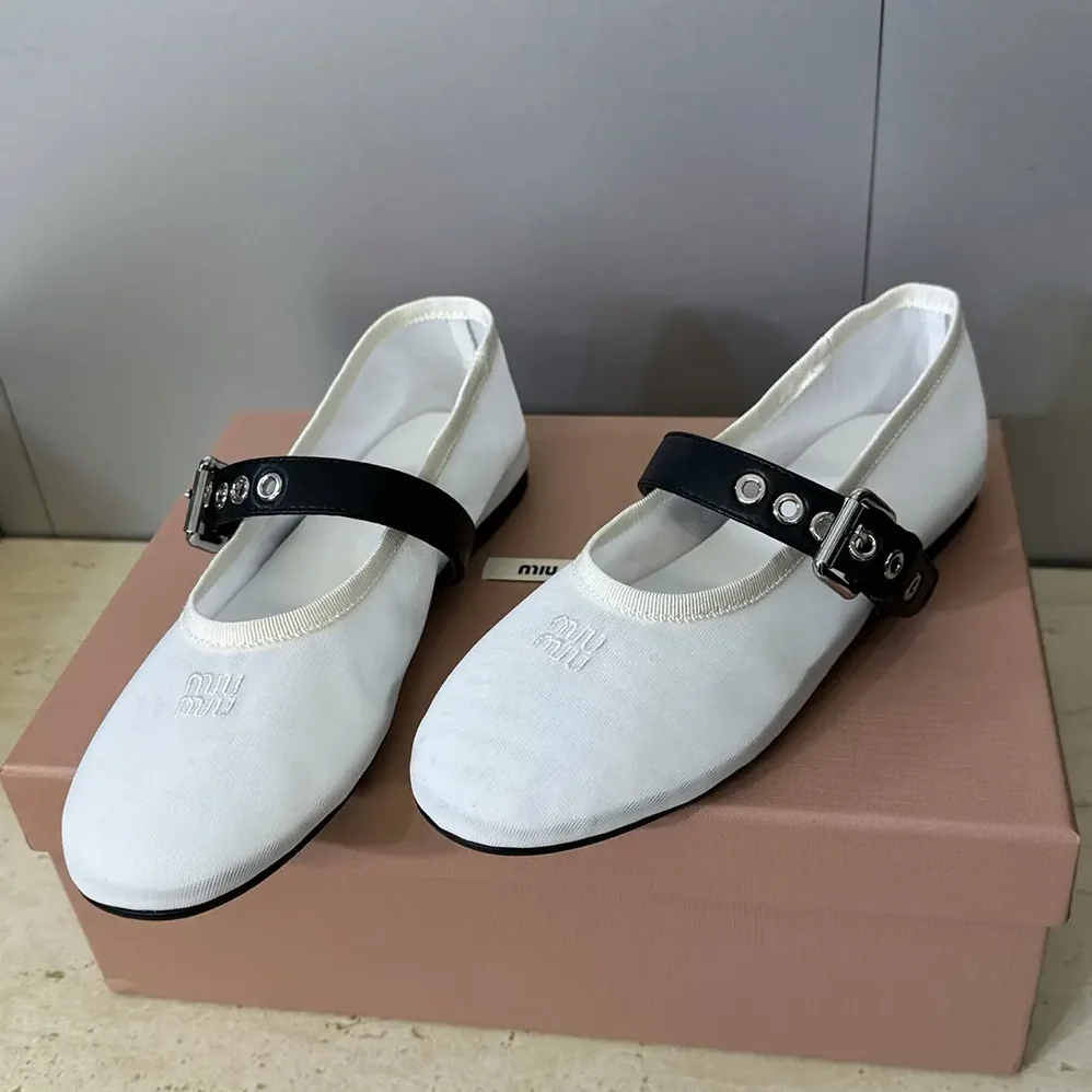 Miu Miu Mesh Fabric Ballerinas for Women