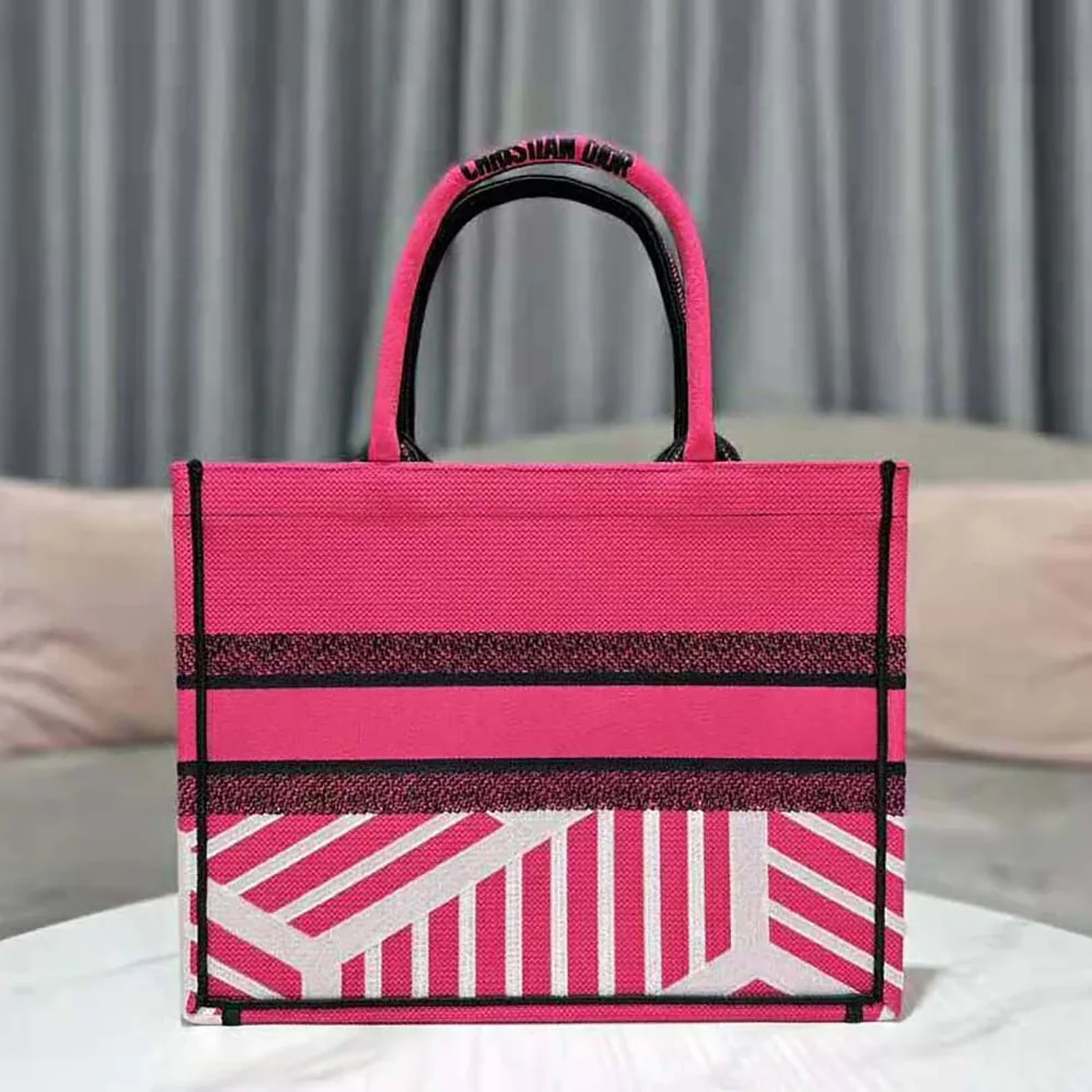 Dior Medium Dior Book Tote Bright Blue and Pink D for Women in Jungle Pop Embroidery Dior Medium Dior Book Tote Bright Blue and Pink D for Women in Jungle Pop Embroidery