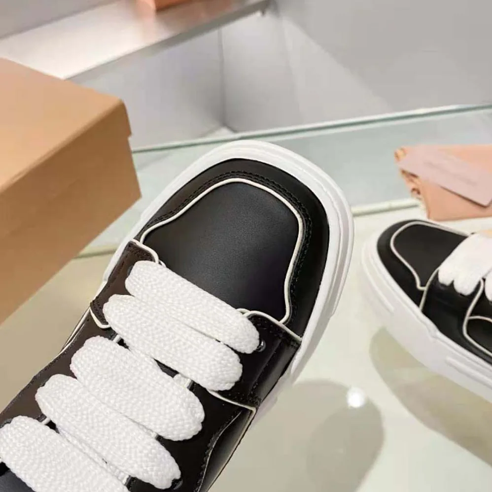 Miu Miu Leather Sneakers for Women in Black