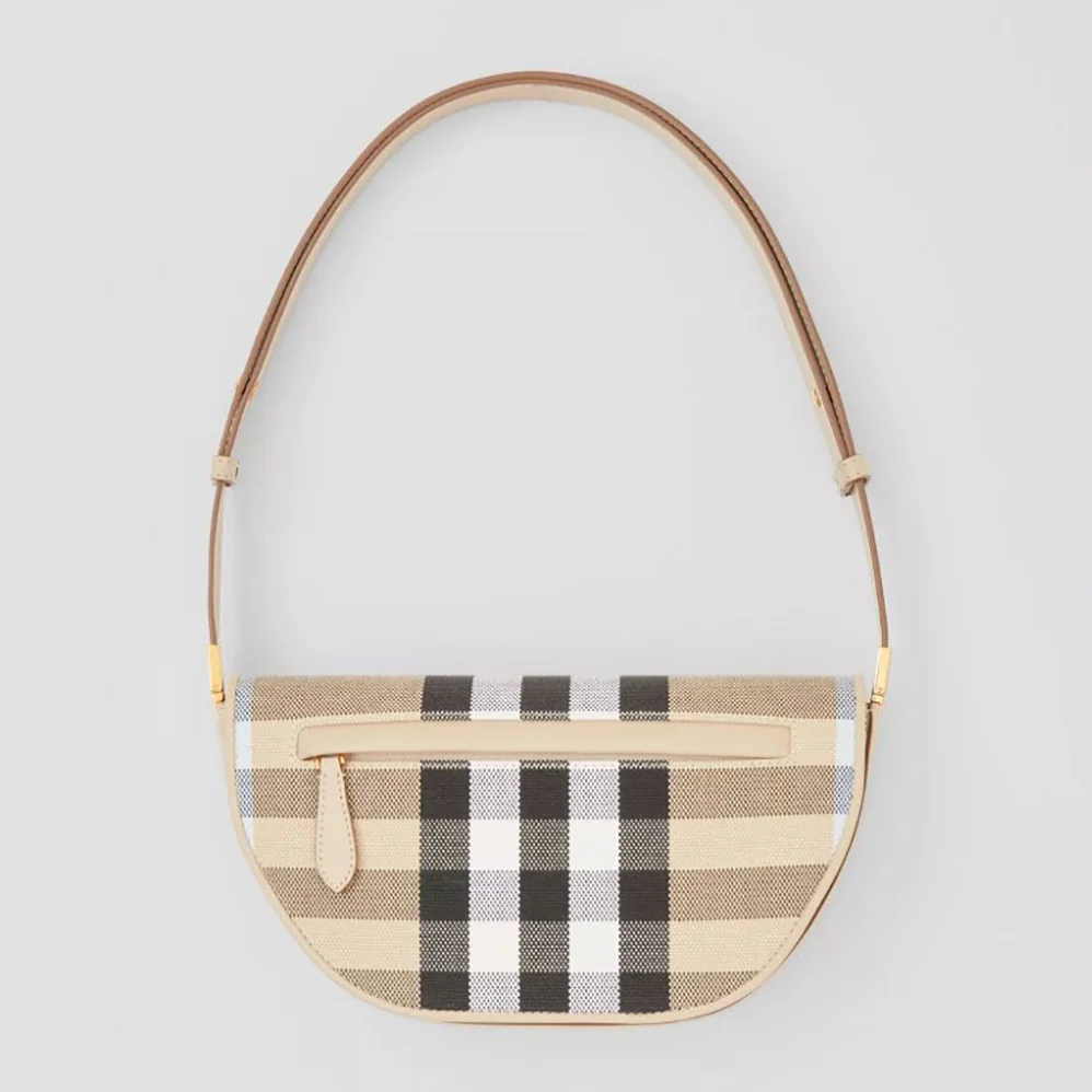 Burberry Small Check Canvas and Leather Olympia Bag for Women