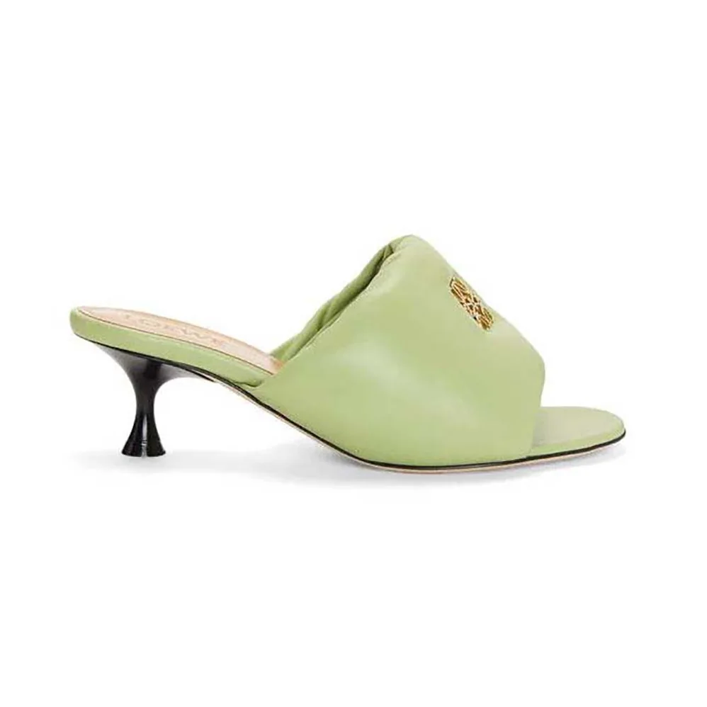 Loewe Anagram Padded Mule in Lambskin for Women in Green
