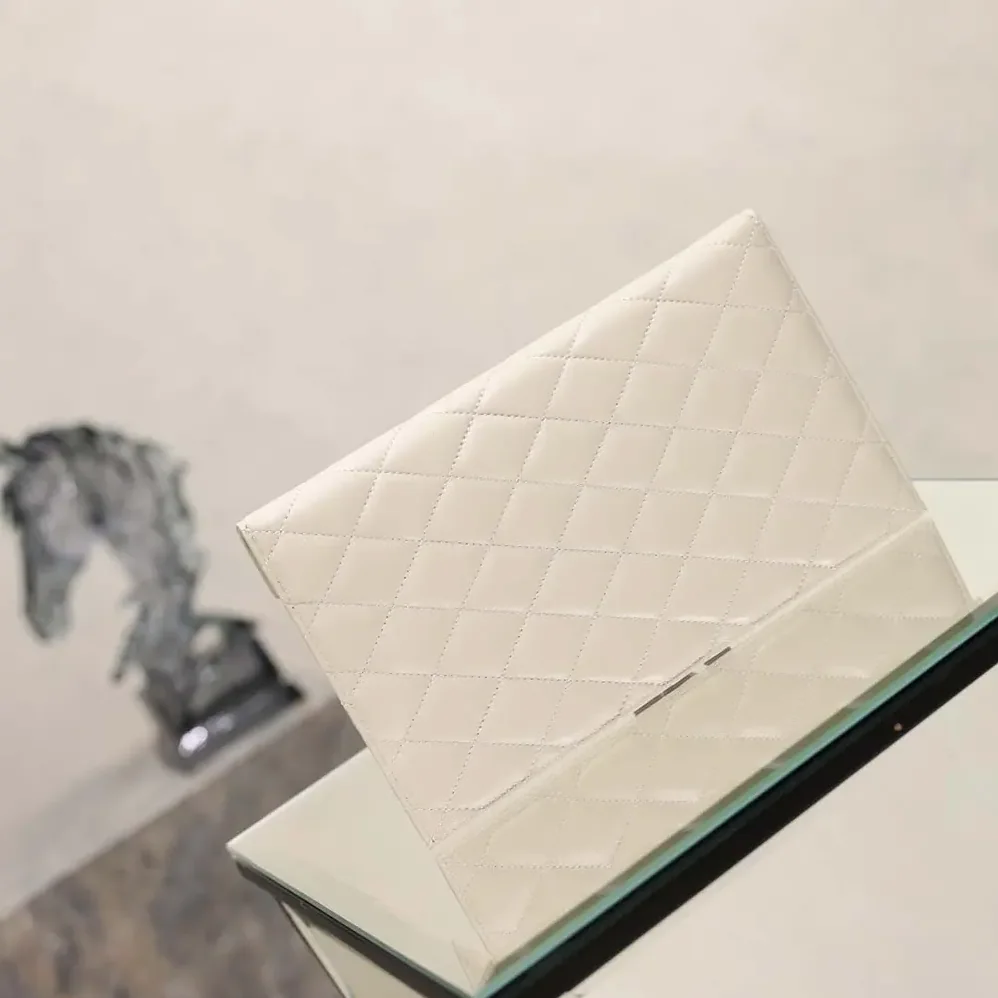 Saint Laurent YSL Paris Pouch In Lambskin White for Women Saint Laurent YSL Paris Pouch In Lambskin White for Women