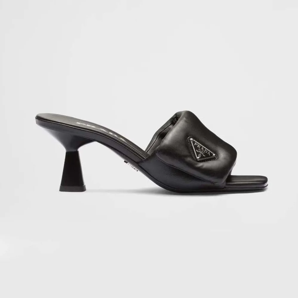 Prada Soft Padded Nappa Sandals for Women in Black Prada Soft Padded Nappa Sandals for Women in Black