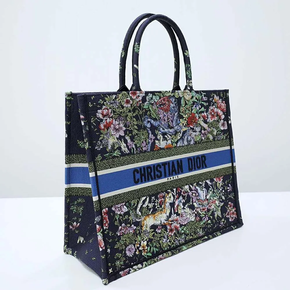 Dior Large Dior Book Tote Blue Multicolor D for Women in Constellation Embroidery