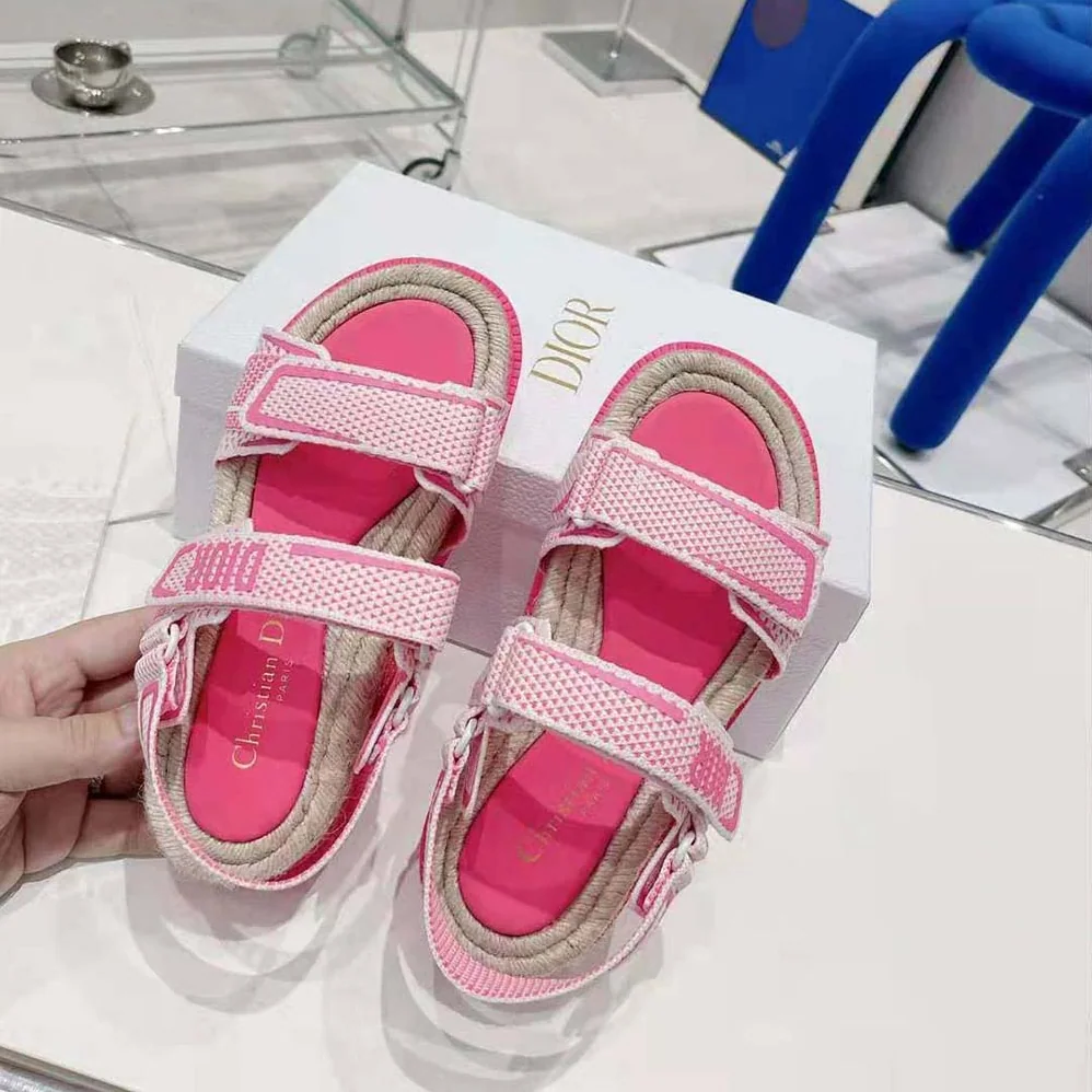 Dior Dioract Sandal White and Bright Pink Technical Mesh and Rubber for Women