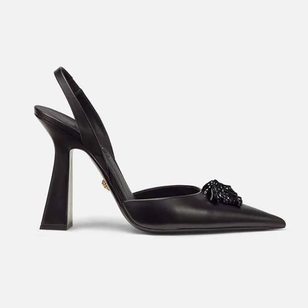Versace LA Medusa Sling-Black Pumps in 10.5cm Heel Hight for Women Versace LA Medusa Sling-Black Pumps in 10.5cm Heel Hight for Women