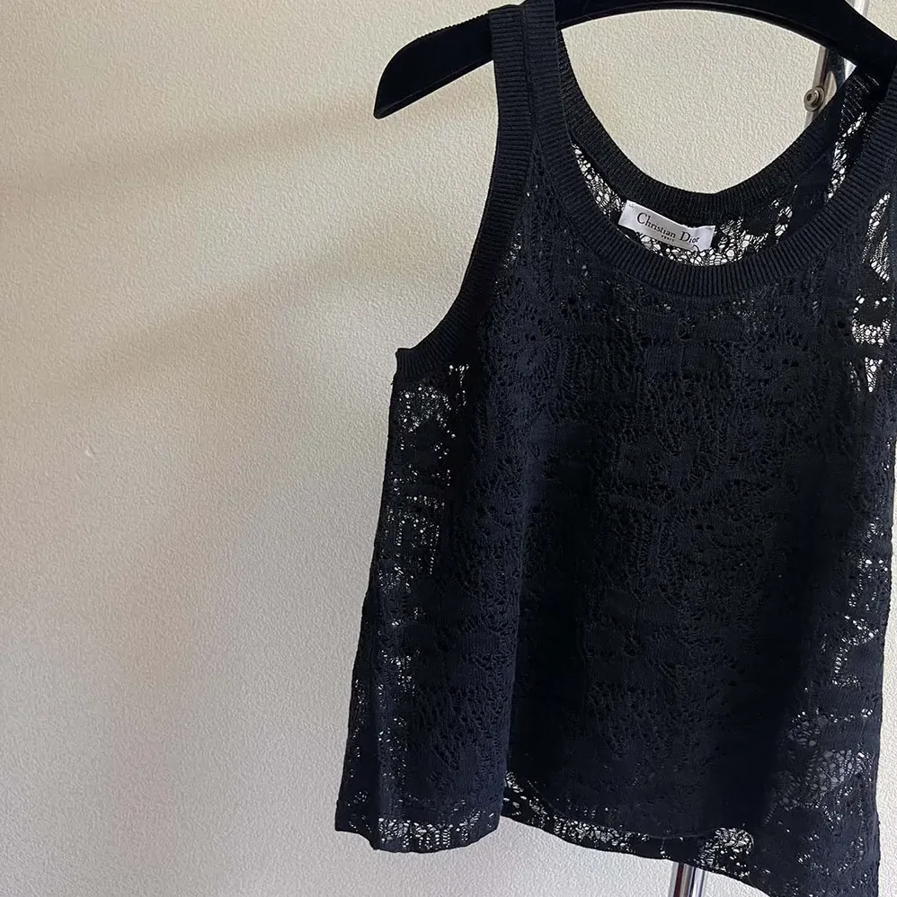 Dior Twinset Black Mohair and Wool Blend Lace for Women Dior Twinset Black Mohair and Wool Blend Lace for Women