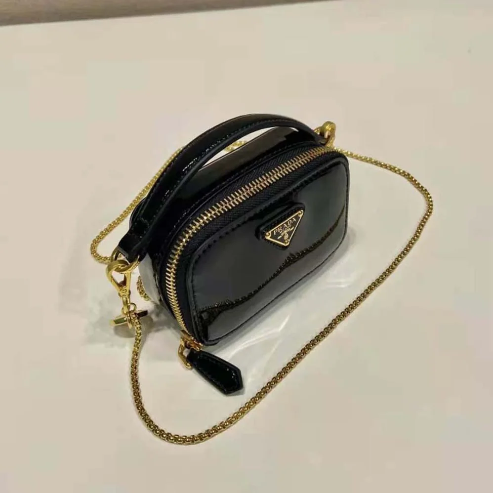 Prada Patent Leather Mini-pouch for Women in Black