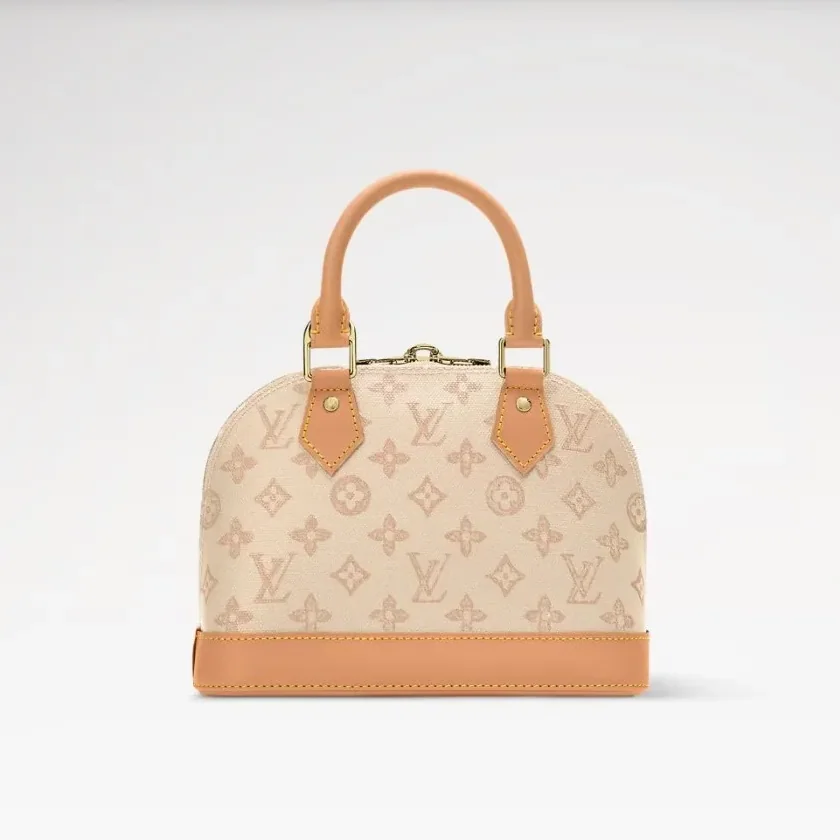 Louis Vuitton Alma BB Top Handle Bag / Monogram Origine Lin Gold Hardware